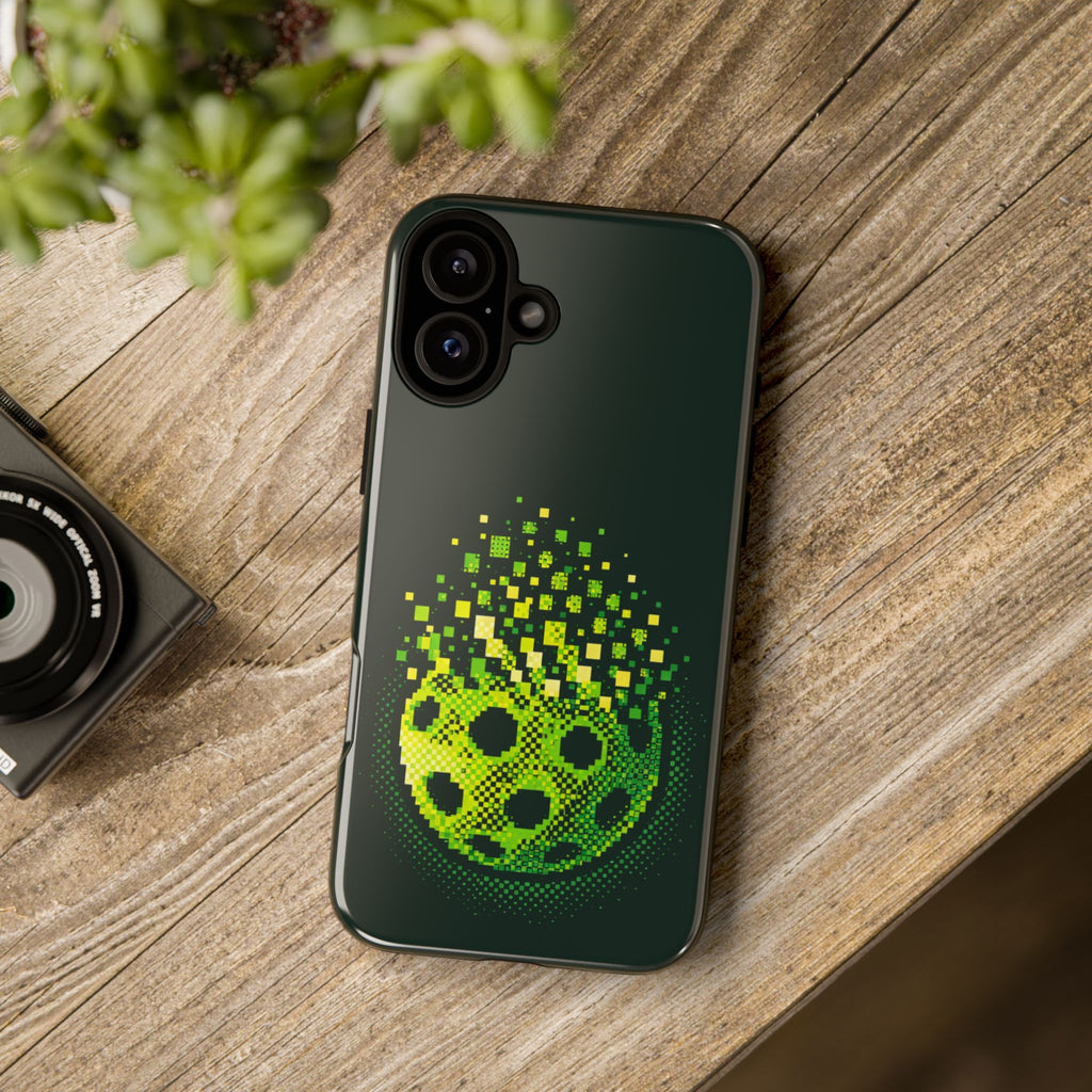 Pixelated Pickleball Electric Green Phone Case —  Compatible with iPhone, Samsung & Google Pixel-PeaMac Tees