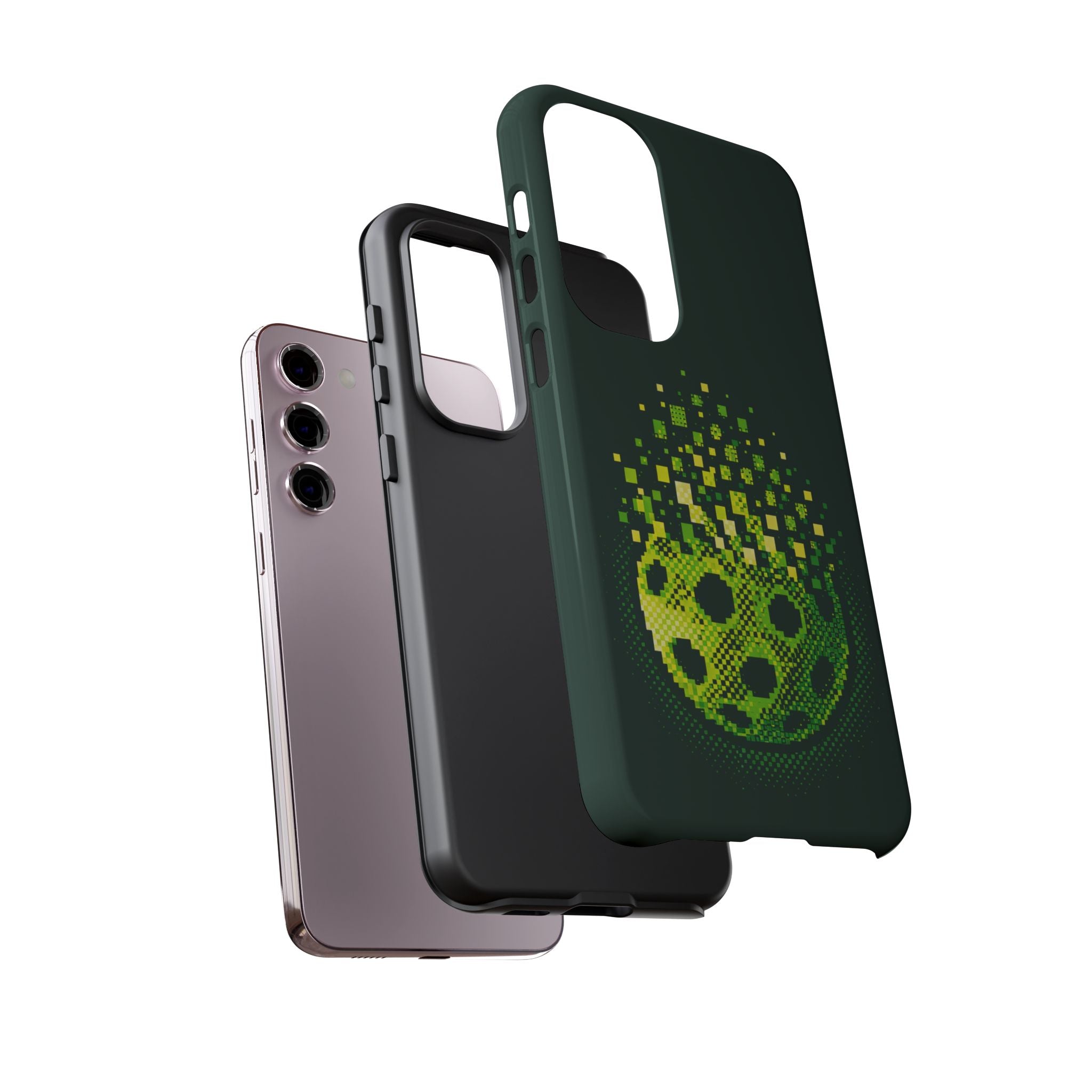 Pixelated Pickleball Electric Green Phone Case —  Compatible with iPhone, Samsung & Google Pixel-PeaMac Tees
