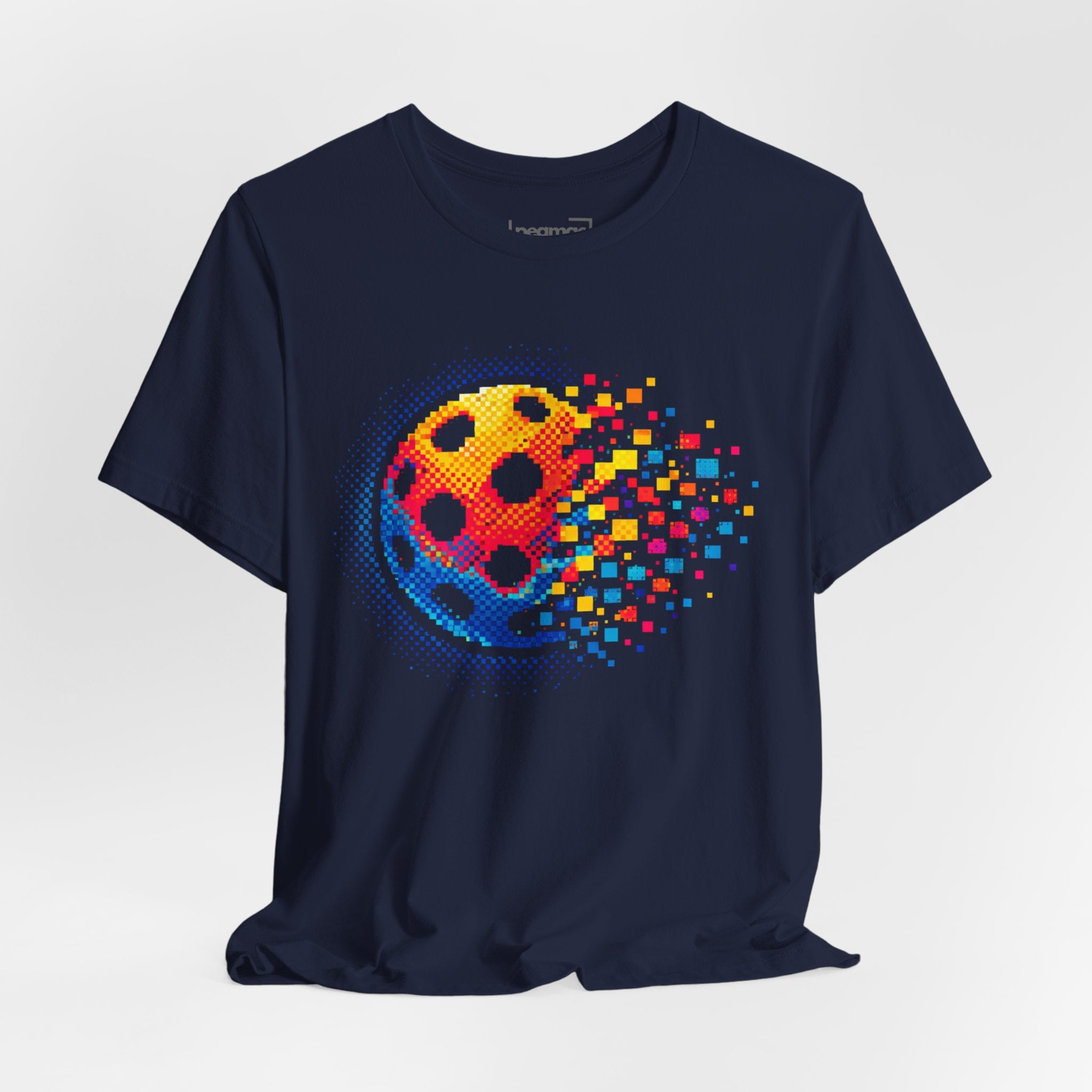 Matrix Burst Pickleball Tee by Printify featuring a retro court graphic on a stylish T-shirt, perfect for pickleball enthusiasts.