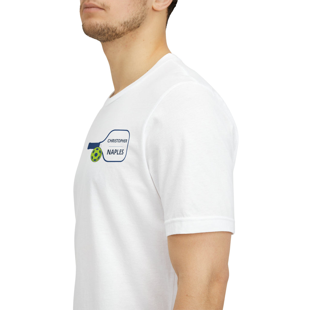 Personalized Pickleball T-Shirt | Custom Name & City Paddle Tee - Product Photo - PeaMacTees