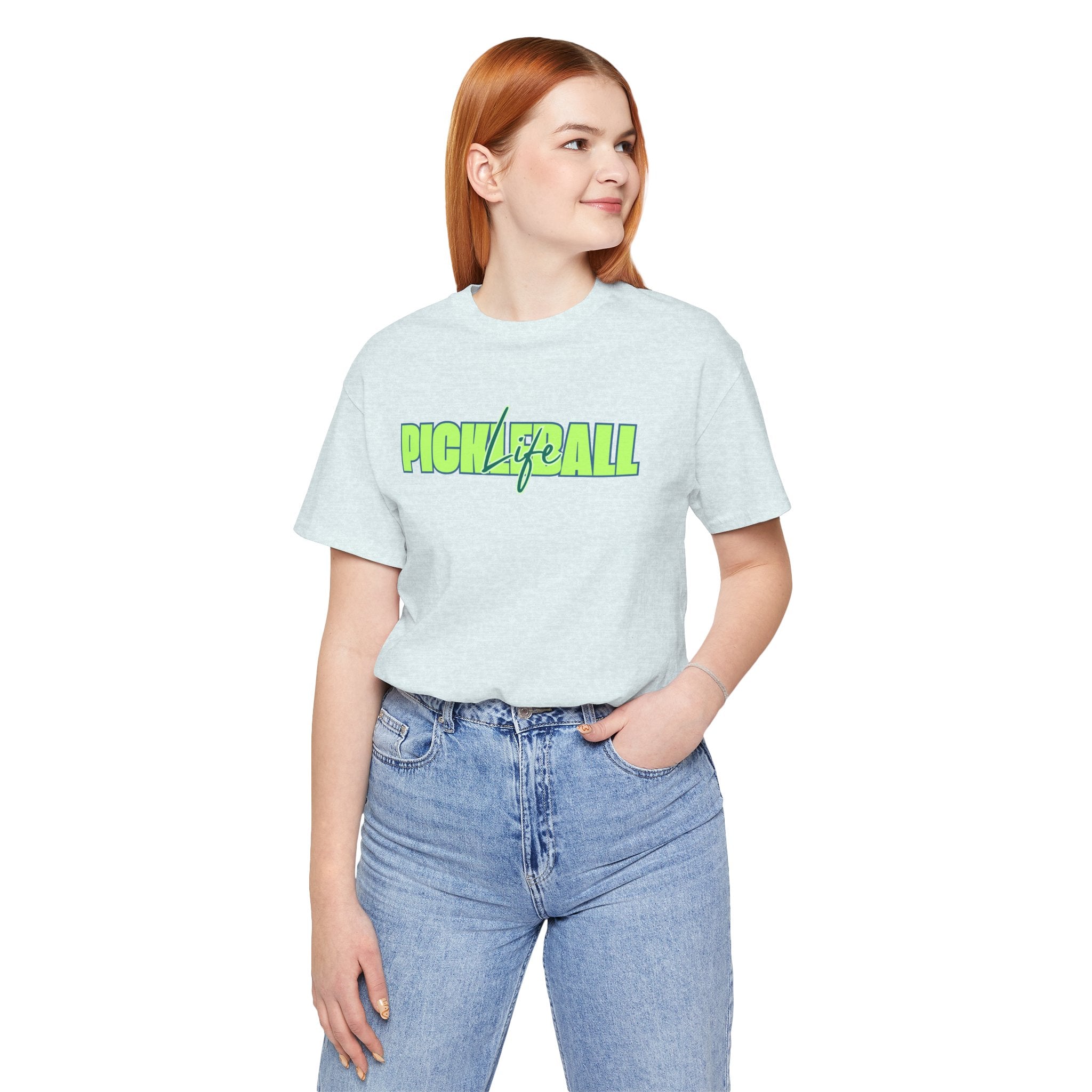 Pickleball Life Unisex T-Shirt — Bold Green & Blue Graphic Tee-PeaMac Tees