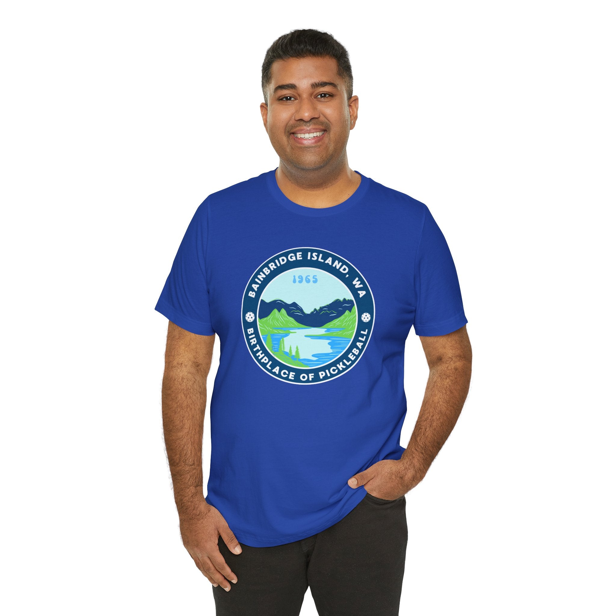 Bainbridge Island Pickleball Tee — Birthplace of Pickleball 1965 Unisex T-Shirt-PeaMac Tees