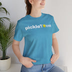 Toronto PickleTOwn T-Shirt featuring CN Tower and pickleball design, made by Printify, showcasing the 6ix Pickleball Tee.