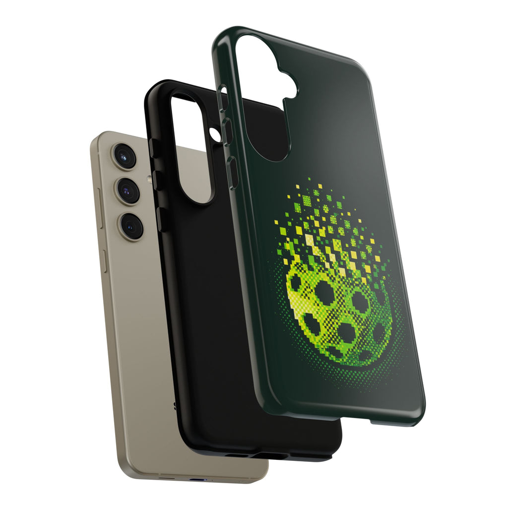Pixelated Pickleball Electric Green Phone Case —  Compatible with iPhone, Samsung & Google Pixel-PeaMac Tees