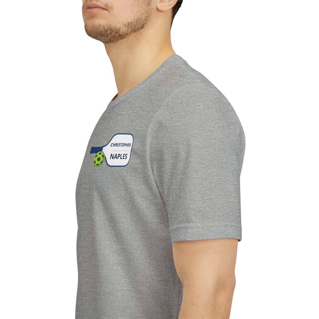 Personalized Pickleball T-Shirt | Custom Name & City Paddle Tee - Product Photo - PeaMacTees