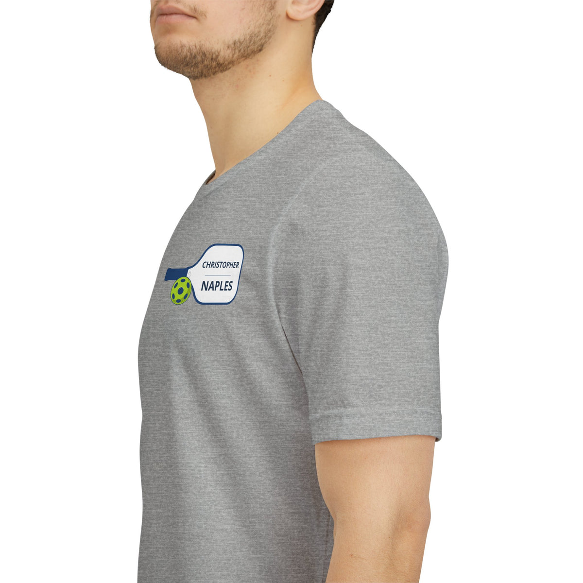 Personalized Pickleball T-Shirt | Custom Name & City Paddle Tee - Product Photo - PeaMacTees