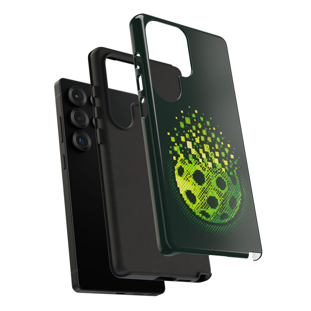 Pixelated Pickleball Electric Green Phone Case —  Compatible with iPhone, Samsung & Google Pixel-PeaMac Tees