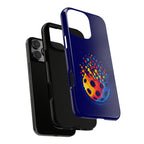 Matrix Burst Pickleball phone case for iPhone, Samsung, and Google Pixel featuring colorful pickleball pattern.