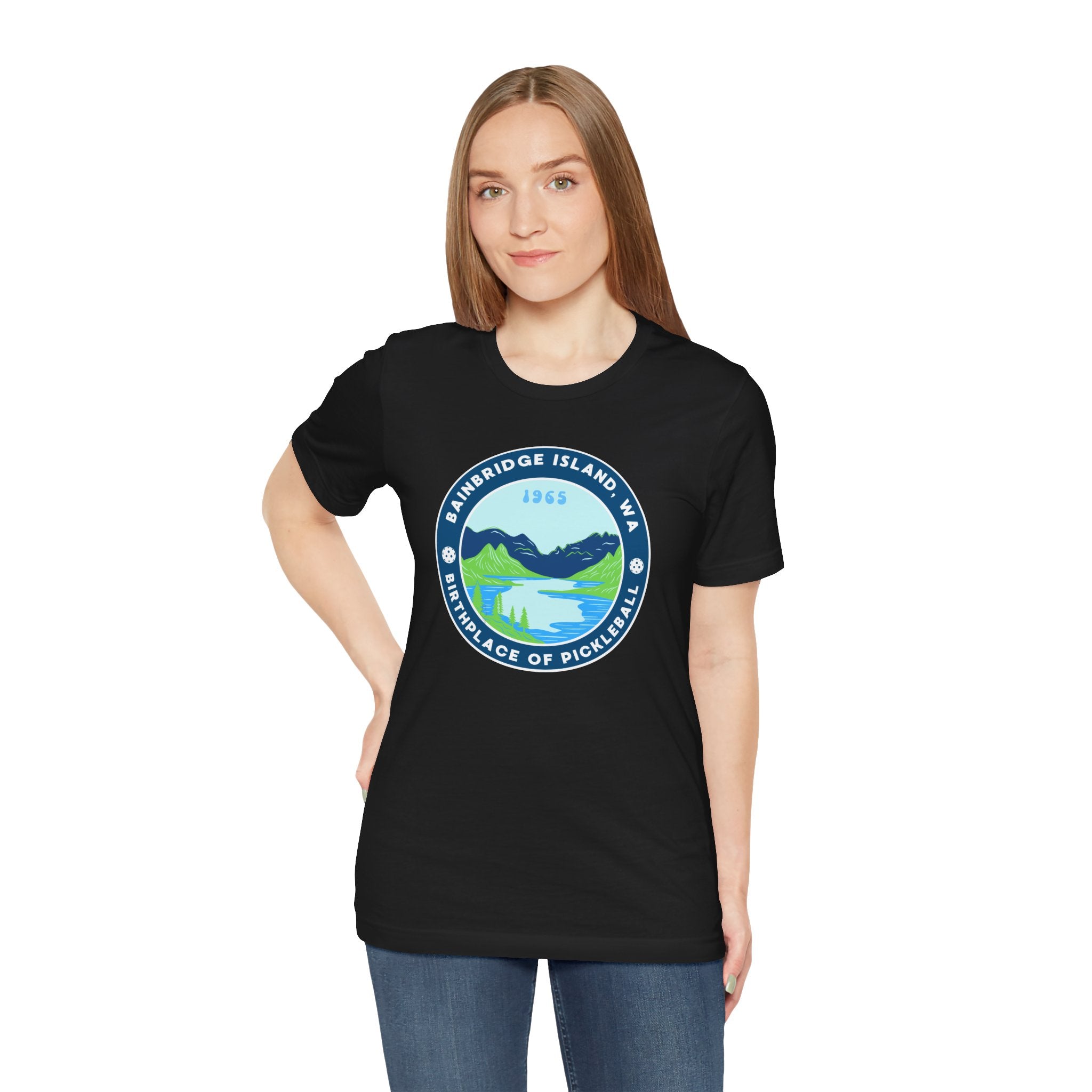 Bainbridge Island Pickleball Tee — Birthplace of Pickleball 1965 Unisex T-Shirt-PeaMac Tees