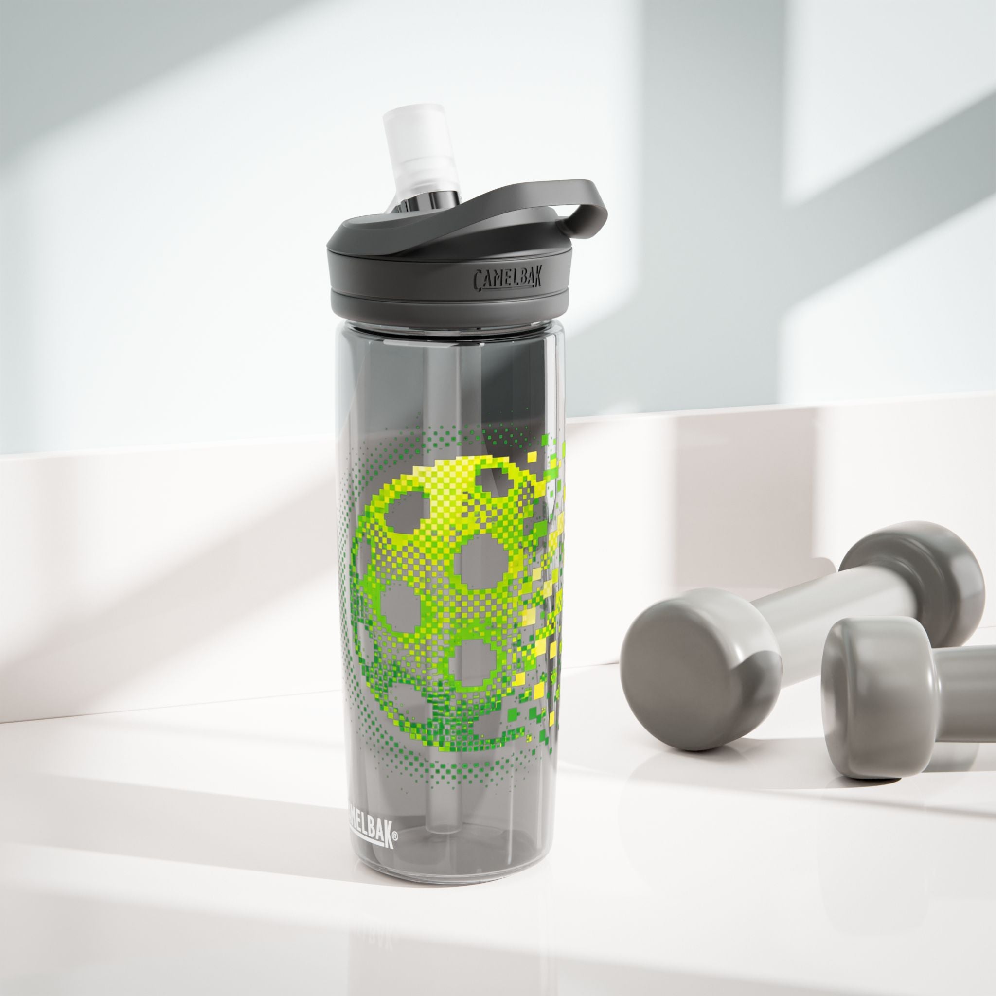 Pixelated Pickleball CamelBak Edy Water Bottle — 20oz Neon Green Sports Bottle-PeaMac Tees