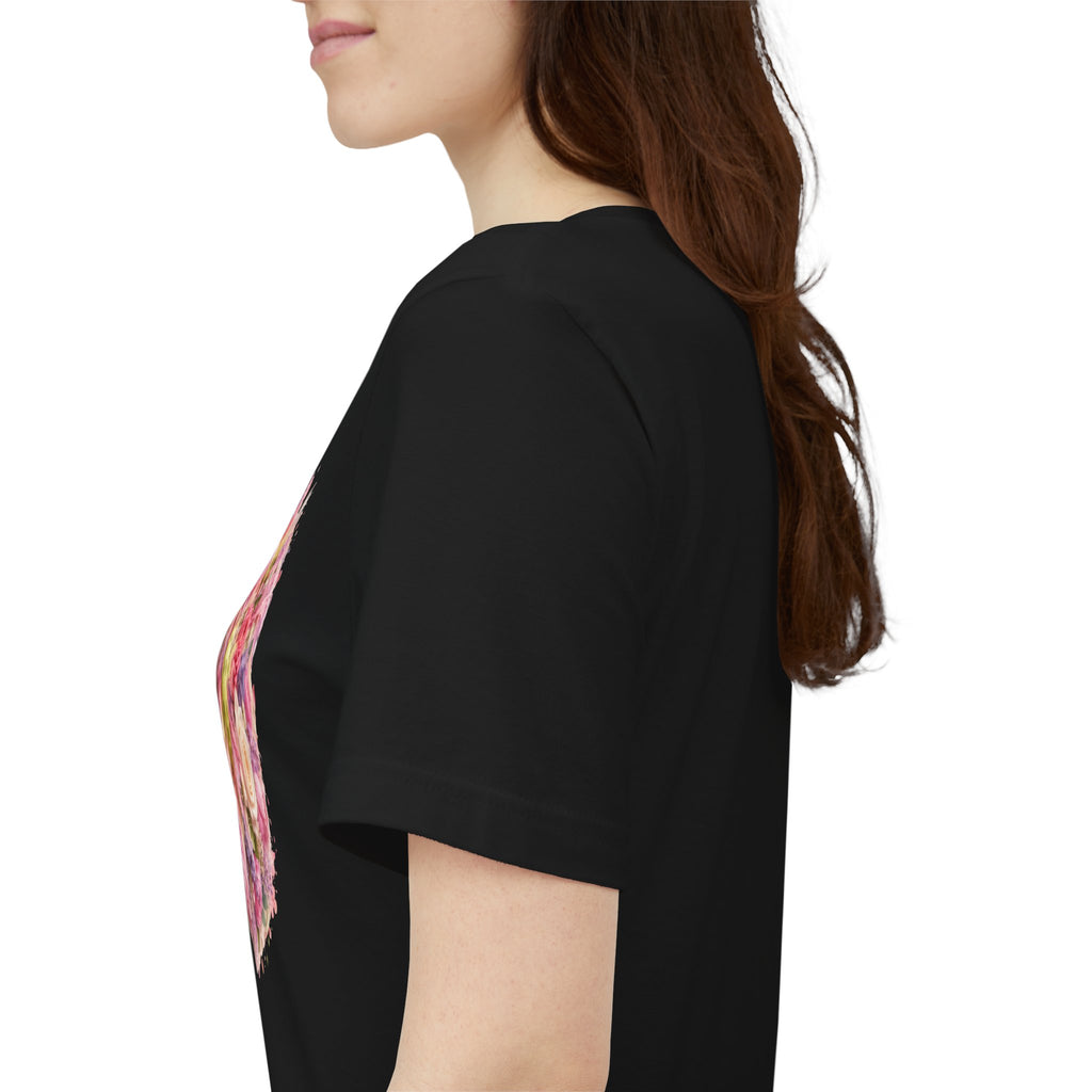 Unisex Peony Pickleball Tee made from premium cotton featuring a colorful pickleball design on a comfortable T-shirt.