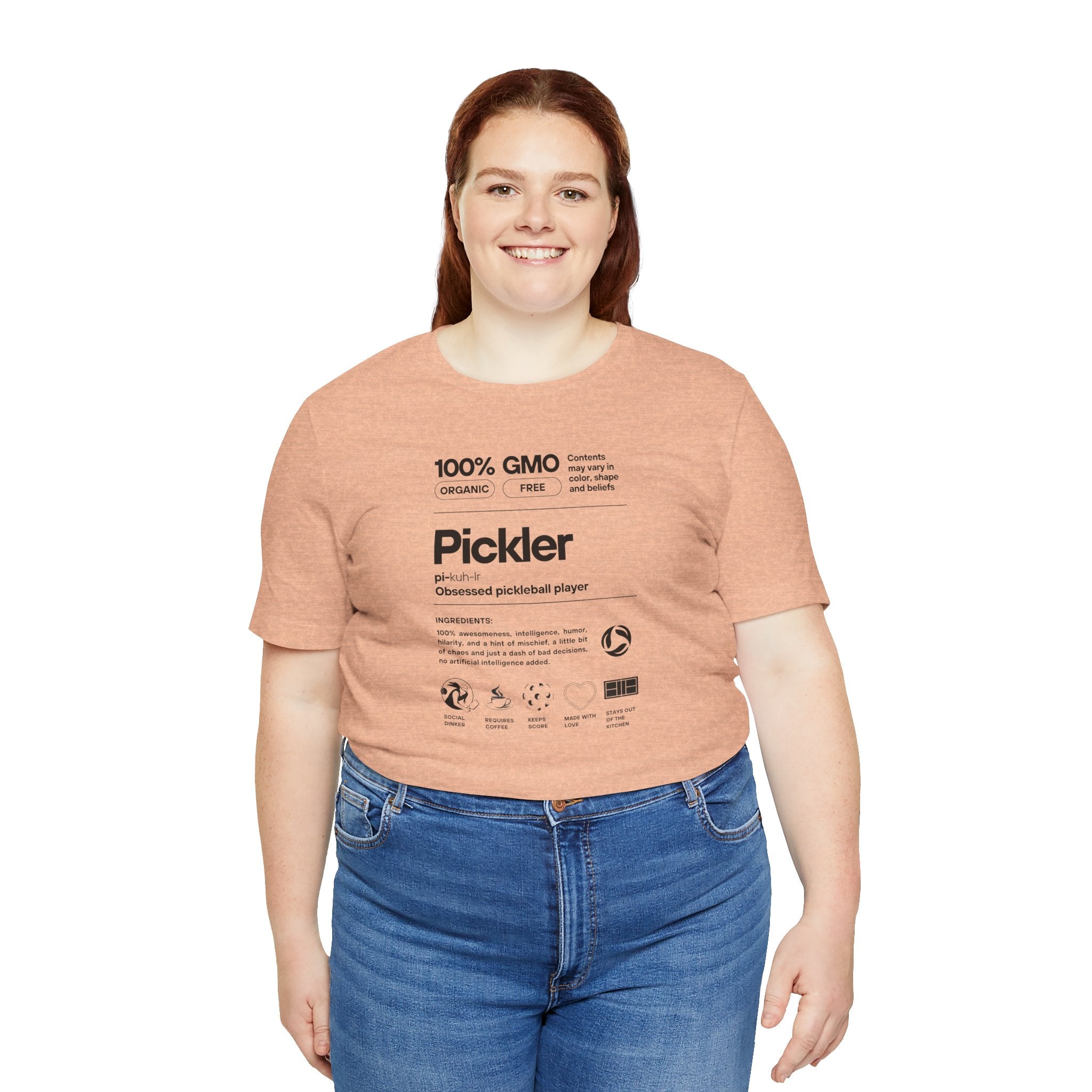 Women's Pickler Funny Definitions T-Shirt by Printify featuring black lightweight activewear with humorous pickleball-themed text.