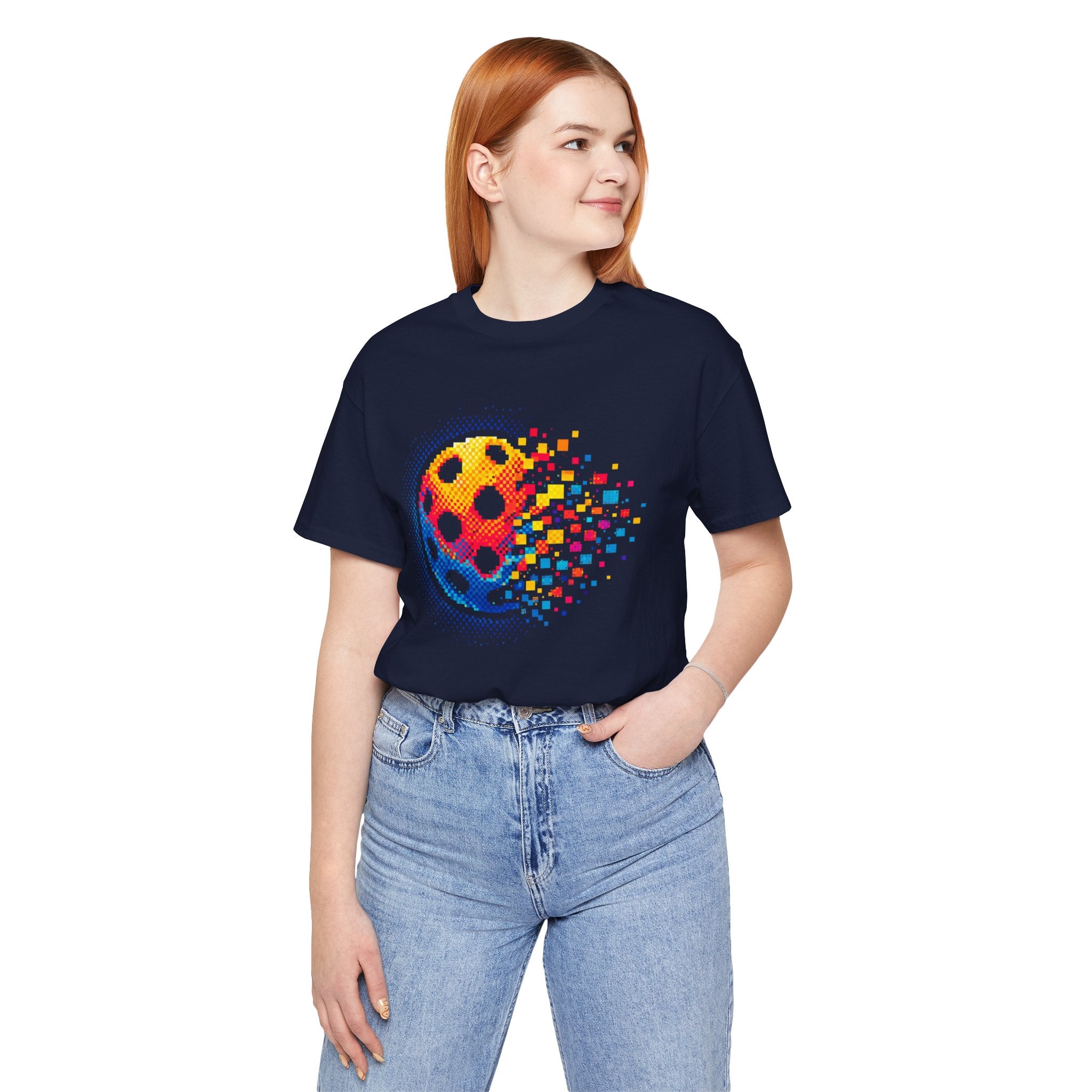 Pixelated Pickleball Tee — Retro Court Graphic T-Shirt-PeaMac Tees