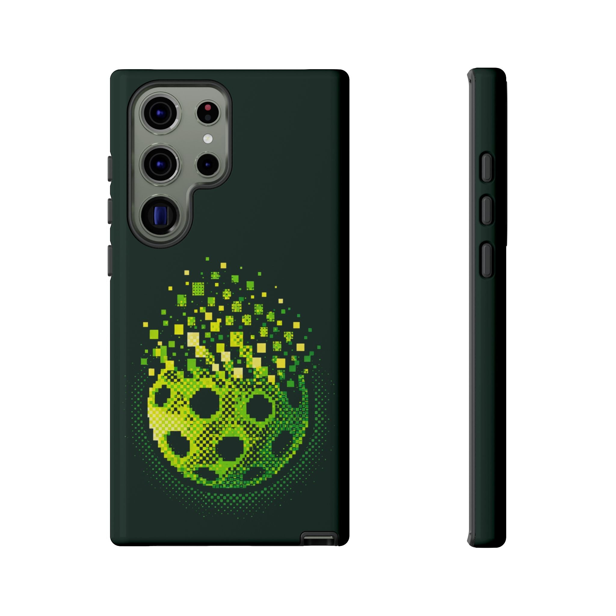 Pixelated Pickleball Electric Green Phone Case —  Compatible with iPhone, Samsung & Google Pixel-PeaMac Tees