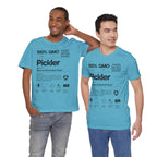 Men's black Pickler Funny Definitions T-shirt featuring pickleball-themed text, lightweight activewear by Printify.