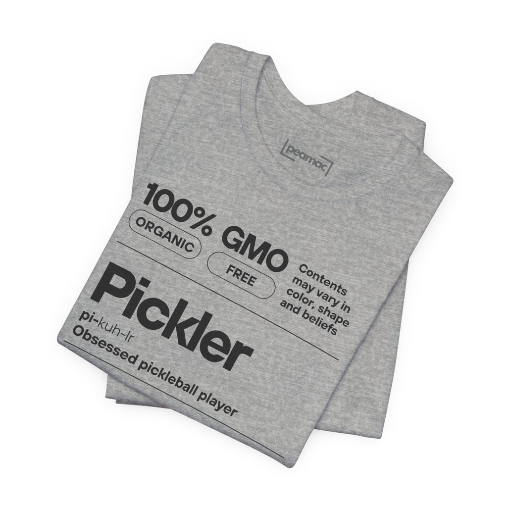 Women's Pickler Funny Definitions T-Shirt featuring black text, lightweight activewear fabric, perfect for pickleball enthusiasts.