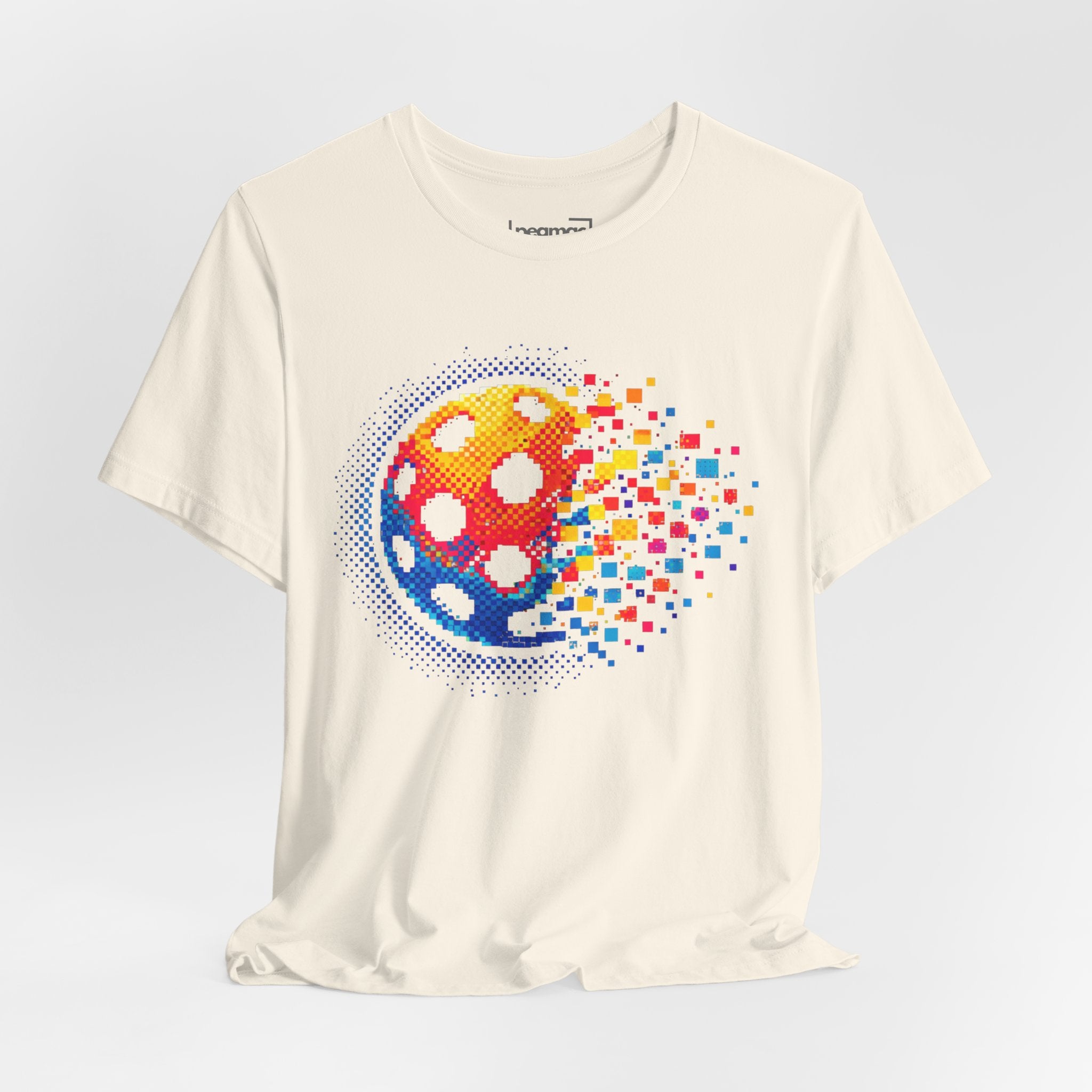 Matrix Burst Pickleball Tee, retro court graphic T-shirt by Printify, featuring vibrant pickleball court design on soft fabric.