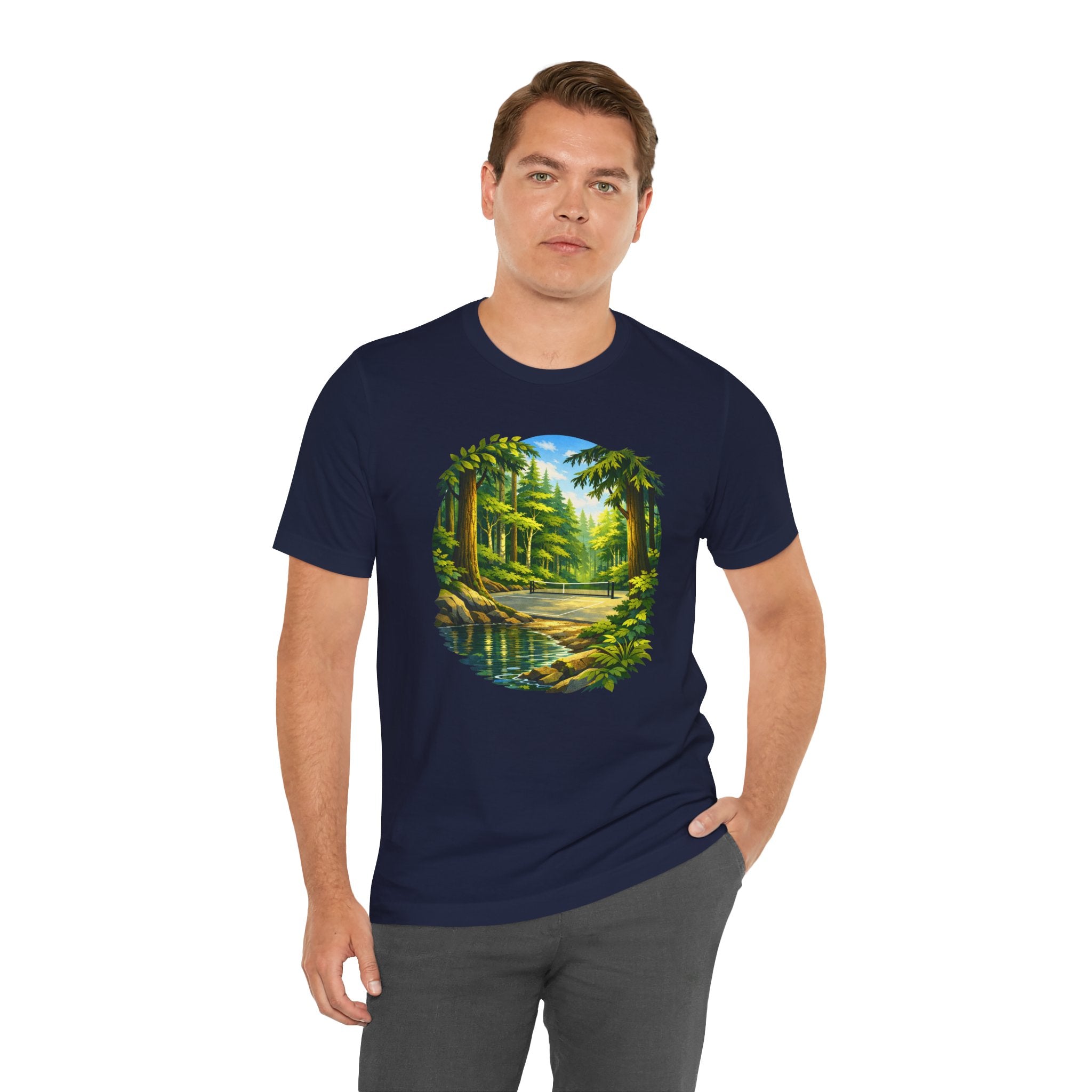 Bainbridge Island Hidden Pickleball Forest T-Shirt | Pacific Northwest Outdoor Court Graphic Tee | Unisex Pickleball Apparel