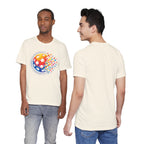 Matrix Burst Pickleball Tee by Printify featuring a retro court graphic on a casual T-shirt.