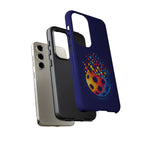 Matrix Burst Pickleball phone case for iPhone, Samsung, and Google Pixel featuring colorful pickleball design by Printify.