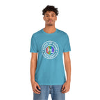 LGBTQ2 pride pickleball T-shirt by Printify featuring colorful rainbow design and pickleball graphics on a casual tee.