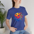 Matrix Burst Pickleball T-Shirt with retro court graphic, comfortable cotton fabric, casual fit, by Printify.