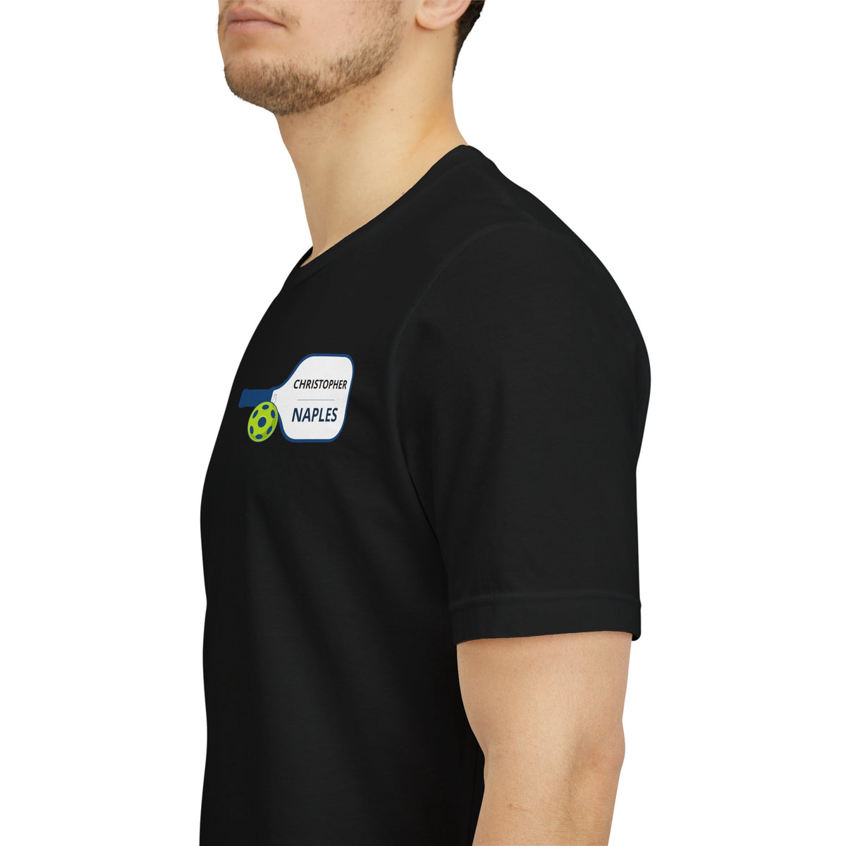Personalized Pickleball T-Shirt | Custom Name & City Paddle Tee - Product Photo - PeaMacTees