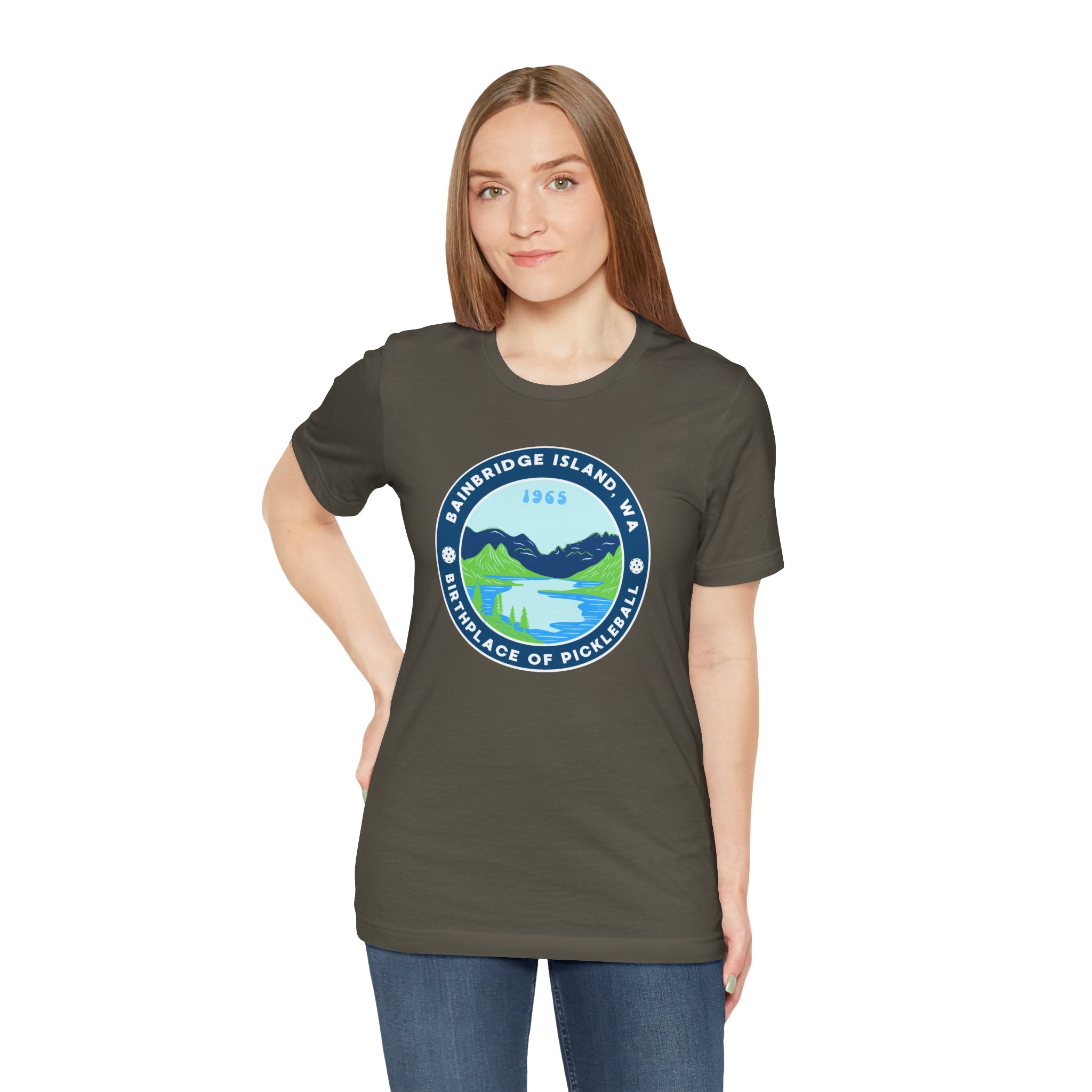 Bainbridge Island Pickleball Tee — Birthplace of Pickleball 1965 Unisex T-Shirt-PeaMac Tees