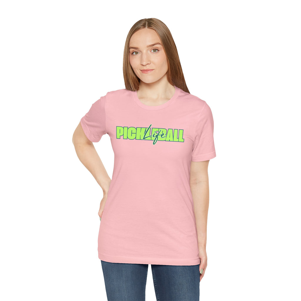 Pickleball Life Unisex T-Shirt — Bold Green & Blue Graphic Tee-PeaMac Tees