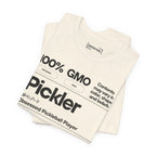 Men's black Pickler Funny Definitions T-Shirt featuring pickleball-themed text and lightweight activewear fabric.