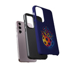 Matrix Burst Pickleball phone case by Printify for iPhone, Samsung, and Google Pixel featuring a colorful pickleball design.