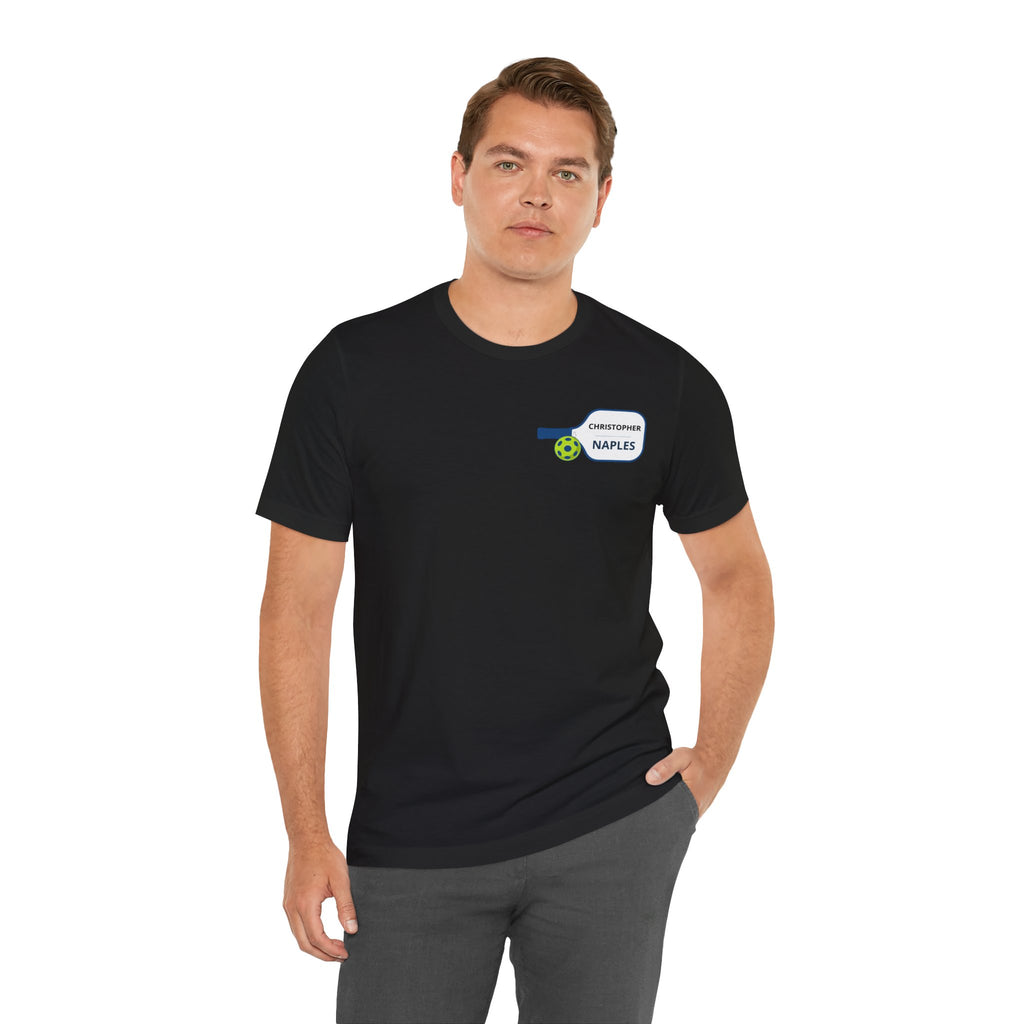 Personalized Pickleball T-Shirt | Custom Name & City Paddle Tee - Product Photo - PeaMacTees