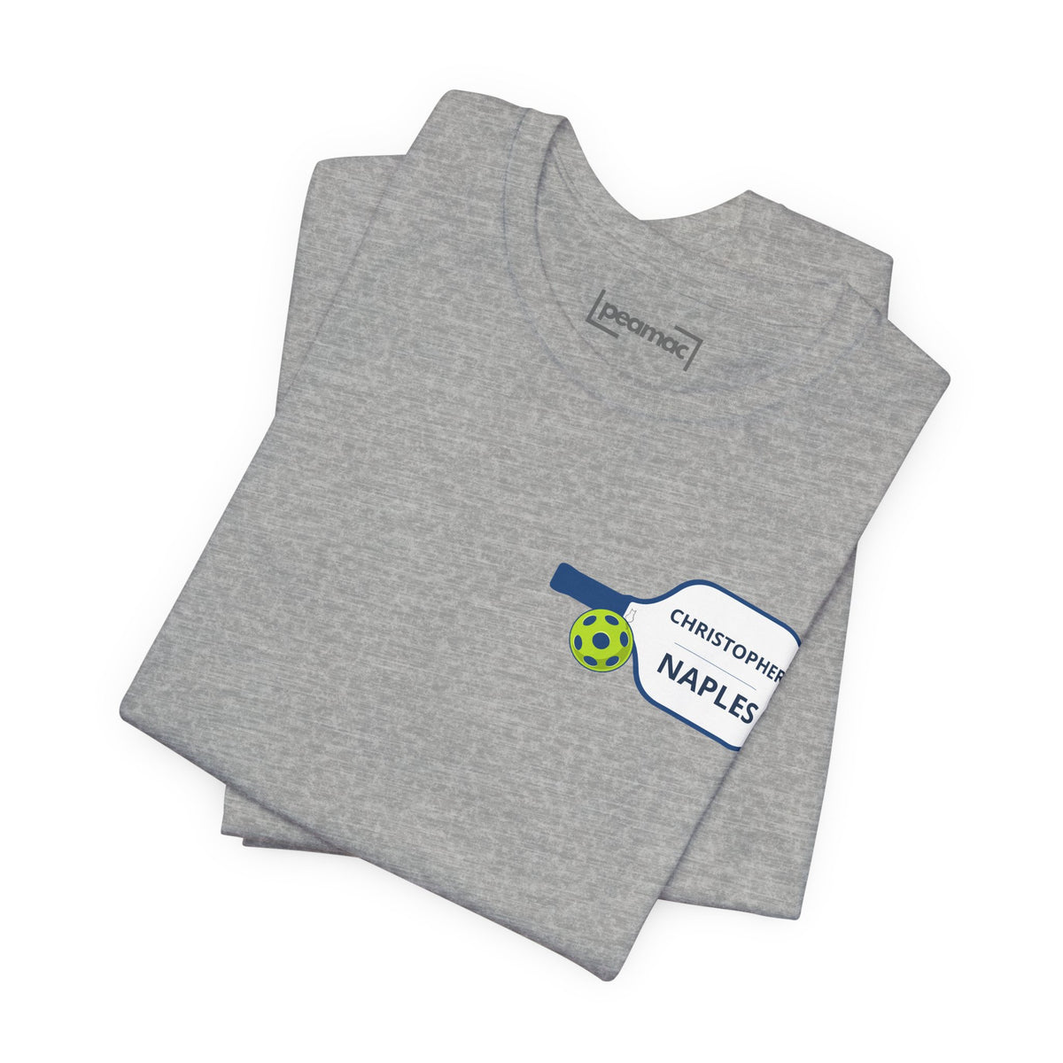 Personalized Pickleball T-Shirt | Custom Name & City Paddle Tee - Product Photo - PeaMacTees