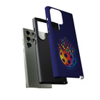 Matrix Burst Pickleball phone case for iPhone, Samsung, and Google Pixel featuring colorful pickleball design by Printify.