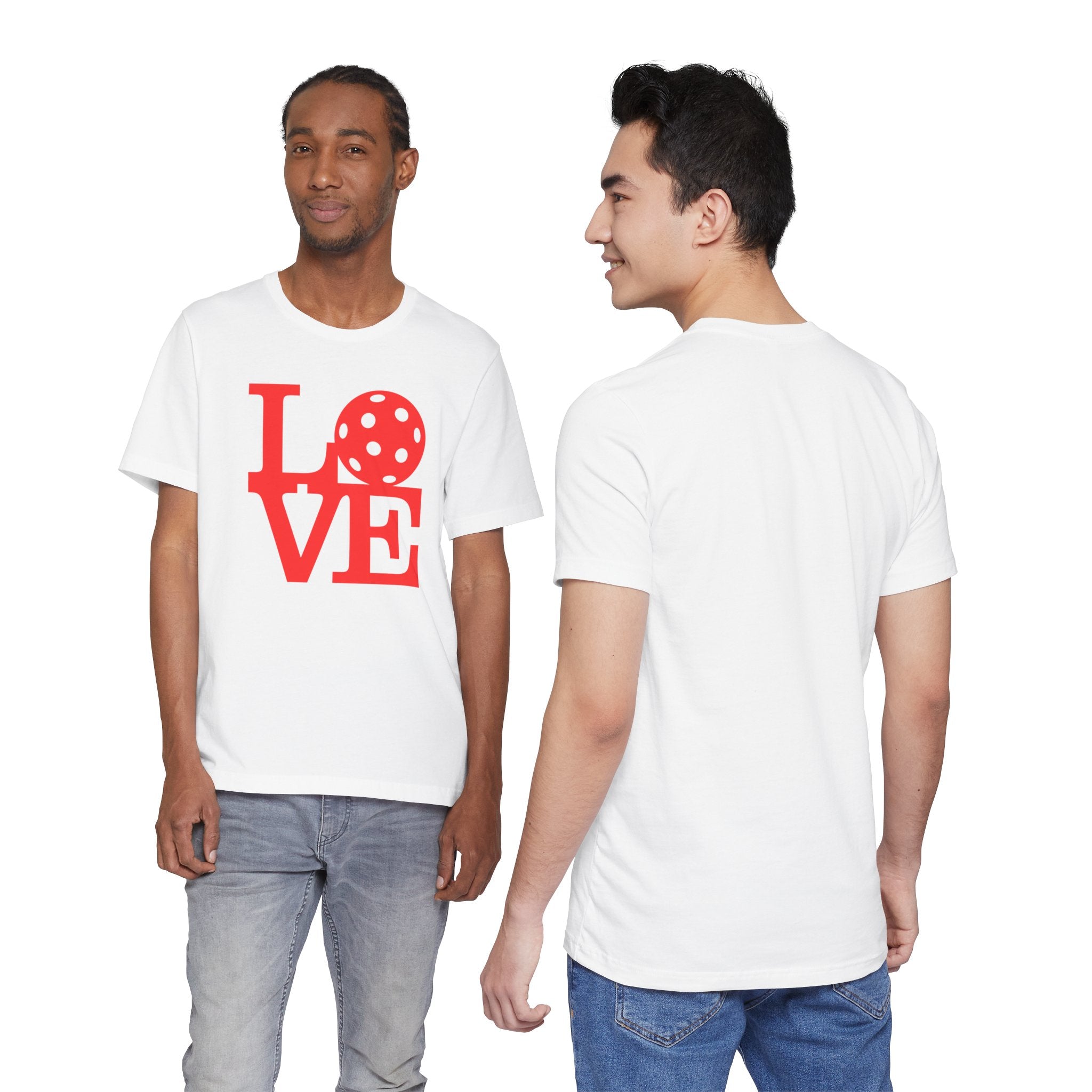 Bold red Pickleball graphic T-shirt by Printify featuring pop art design on a casual cotton tee.
