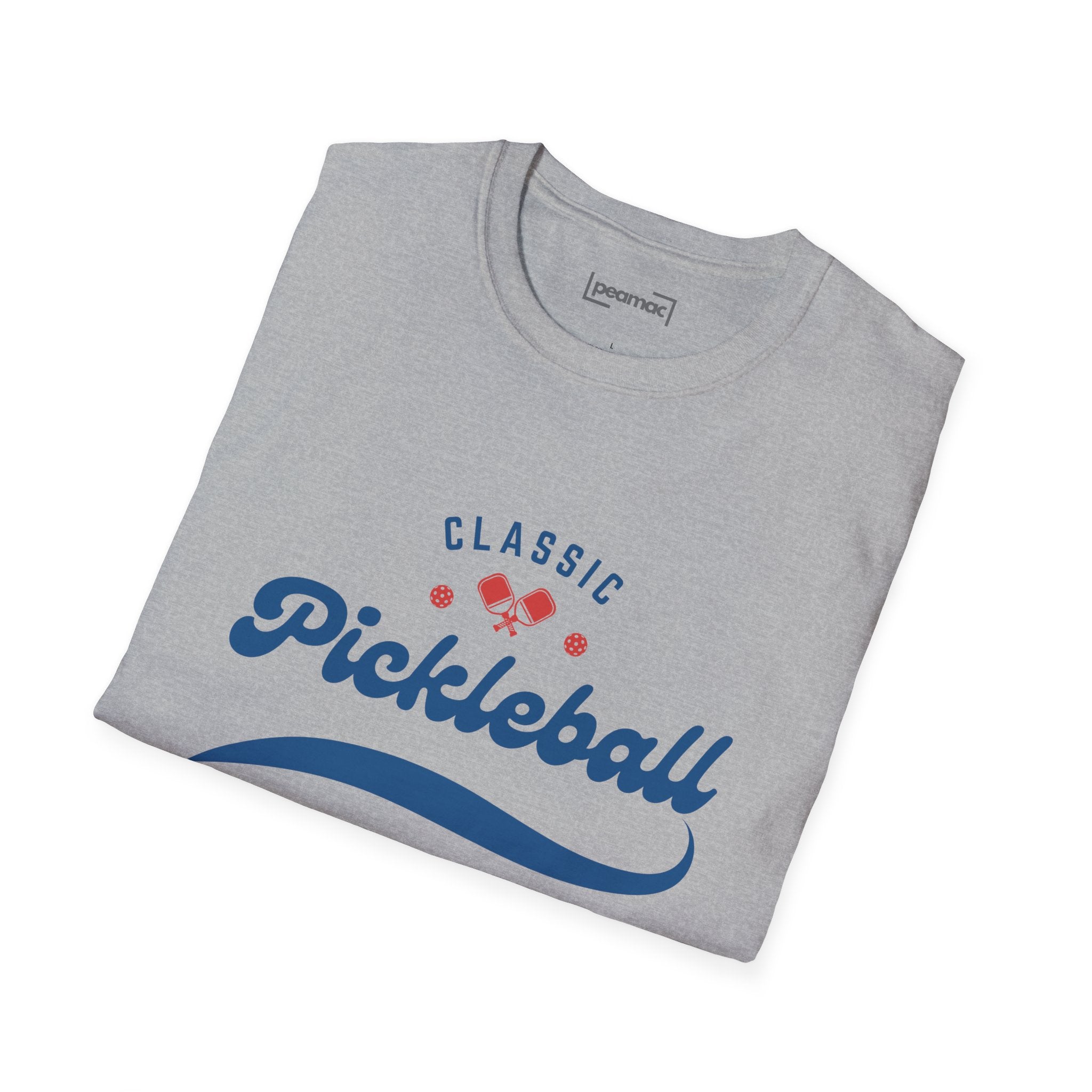 Unisex Classic Red And Blue Retro Pickleball T-Shirt | Relaxed Fit, Soft & Comfy Tee | Lightweight Activewear | Player Gift