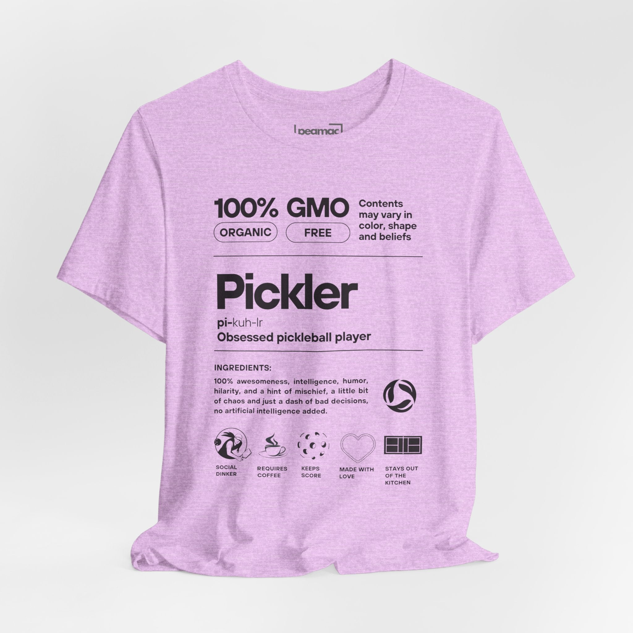 Women's Pickler Funny Definitions T-Shirt with black text, lightweight activewear, perfect for pickleball enthusiasts and casual wear.