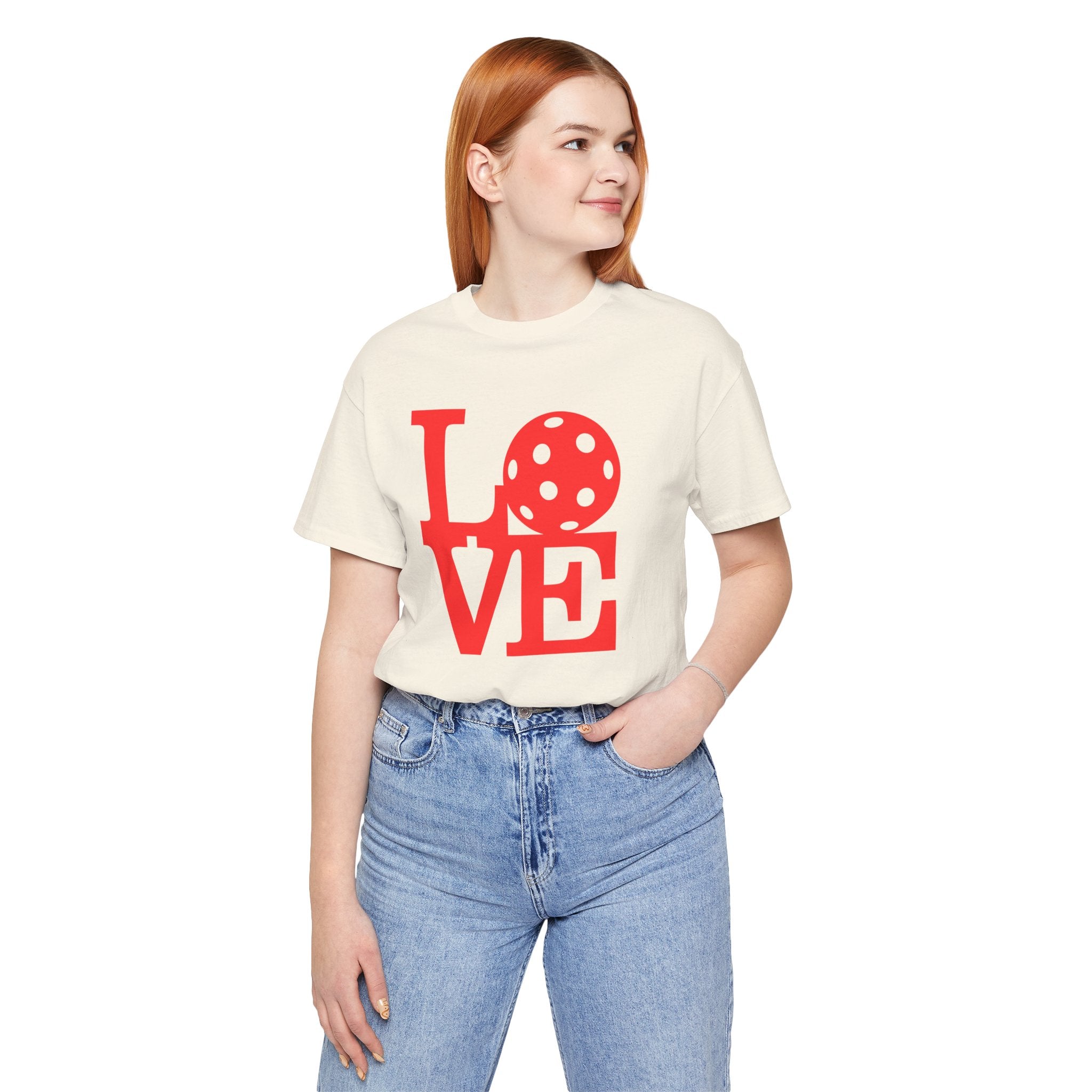Unisex LOVE Pickleball T-Shirt | Bold Red Graphic Tee with Pickleball O | Shirt XS–4XL | 6 Colors