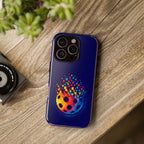 Matrix Burst Pickleball phone case by Printify for iPhone, Samsung, and Google Pixel, featuring colorful pickleball design.