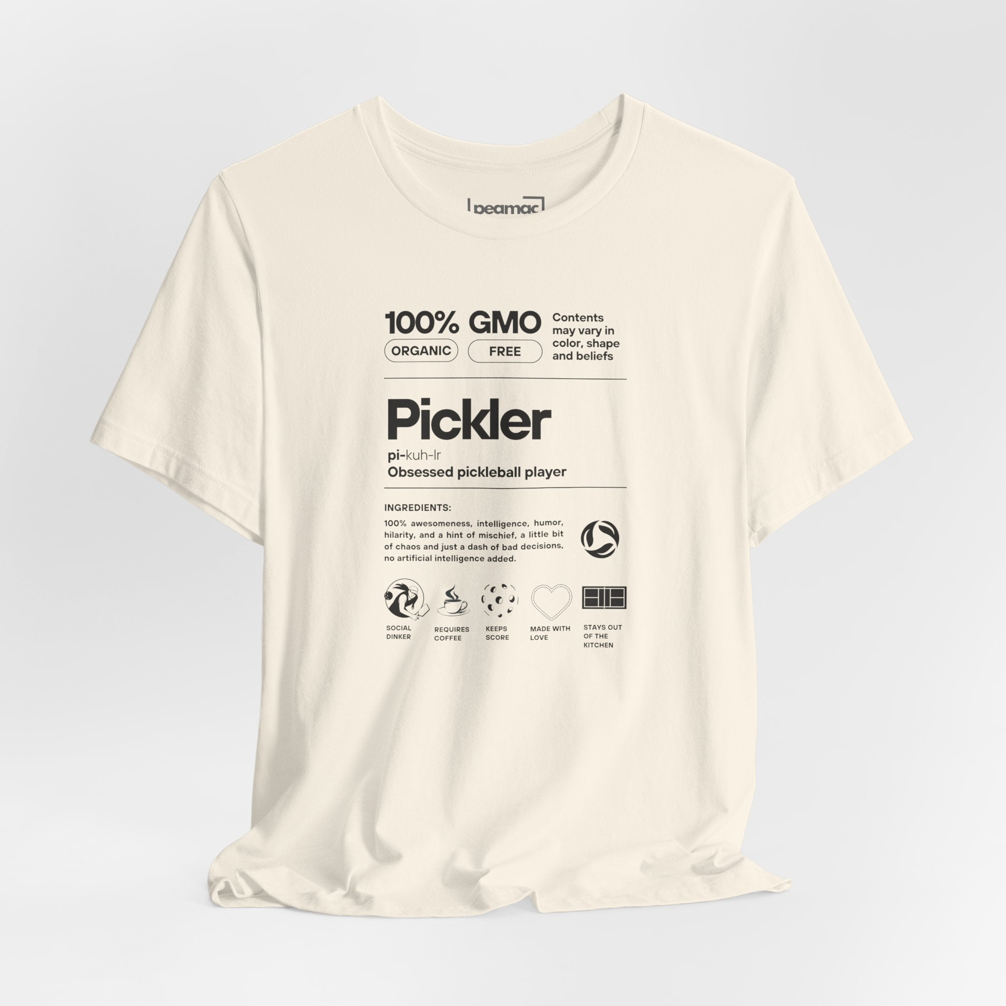 Women's Pickler Funny Definitions T-Shirt in black with pickleball-themed text, lightweight and comfortable activewear by Printify.