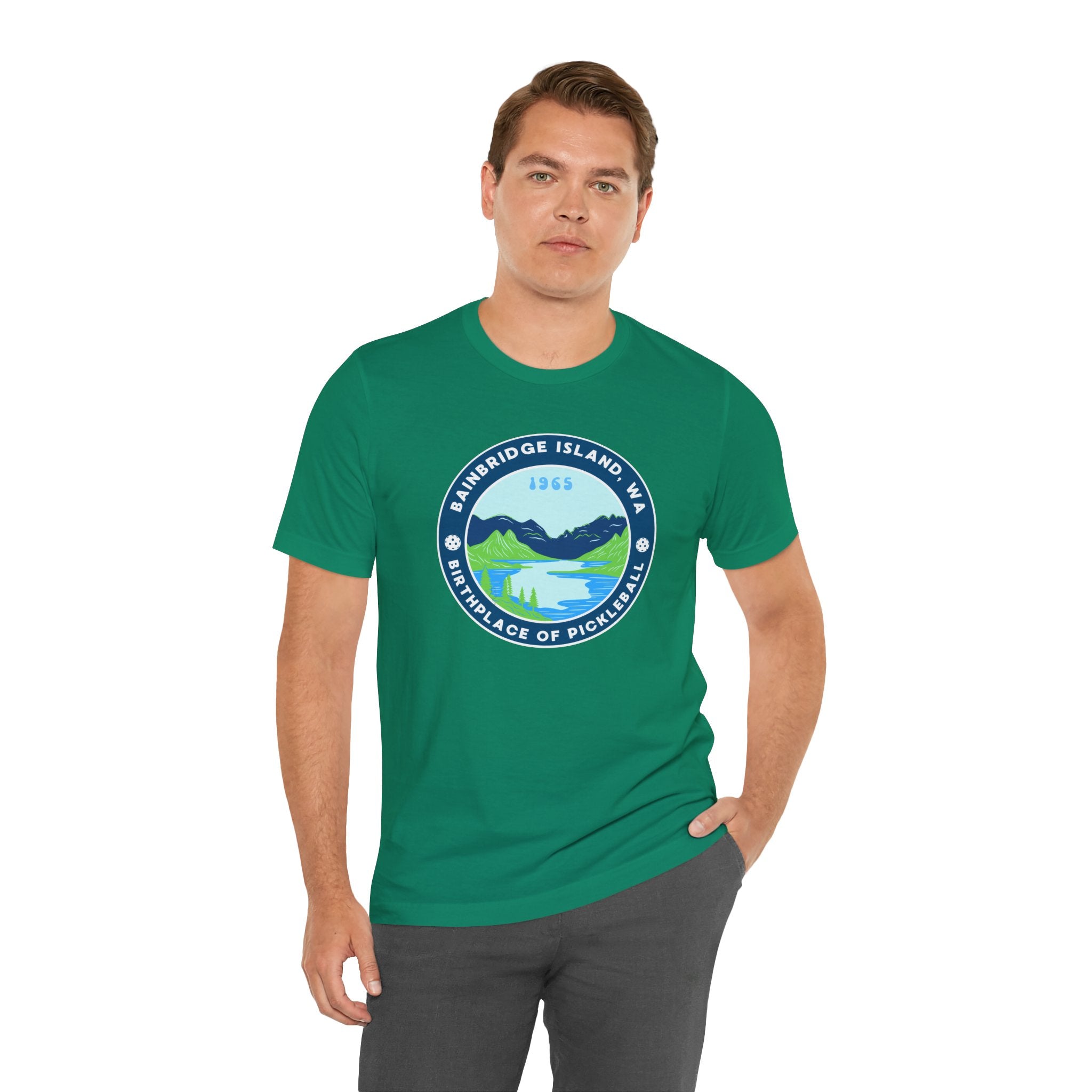 Bainbridge Island Pickleball Tee — Birthplace of Pickleball 1965 Unisex T-Shirt-PeaMac Tees