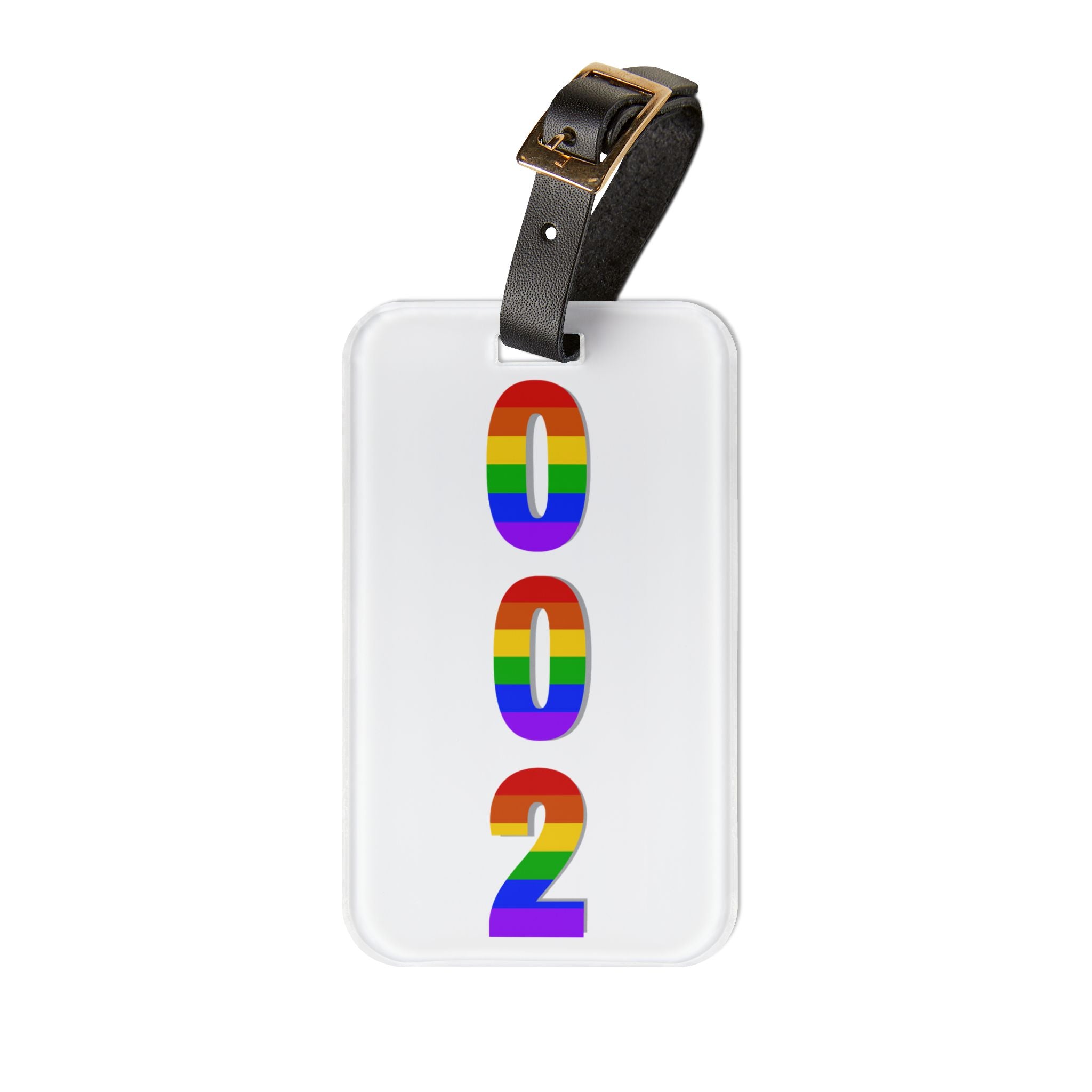 Printify Pride Luggage Tag for pickleball court ID, durable accessory with vibrant design, ideal for sports and travel identification.