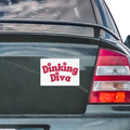 Dinking Diva pickleball car magnet in 7.5x4.5 inches, designed for home decor, featuring bold text on a magnetic backing.