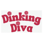Stainless steel Dinking Diva pickleball hydration bottle mug with 20oz capacity, featuring a colorful sporty design.