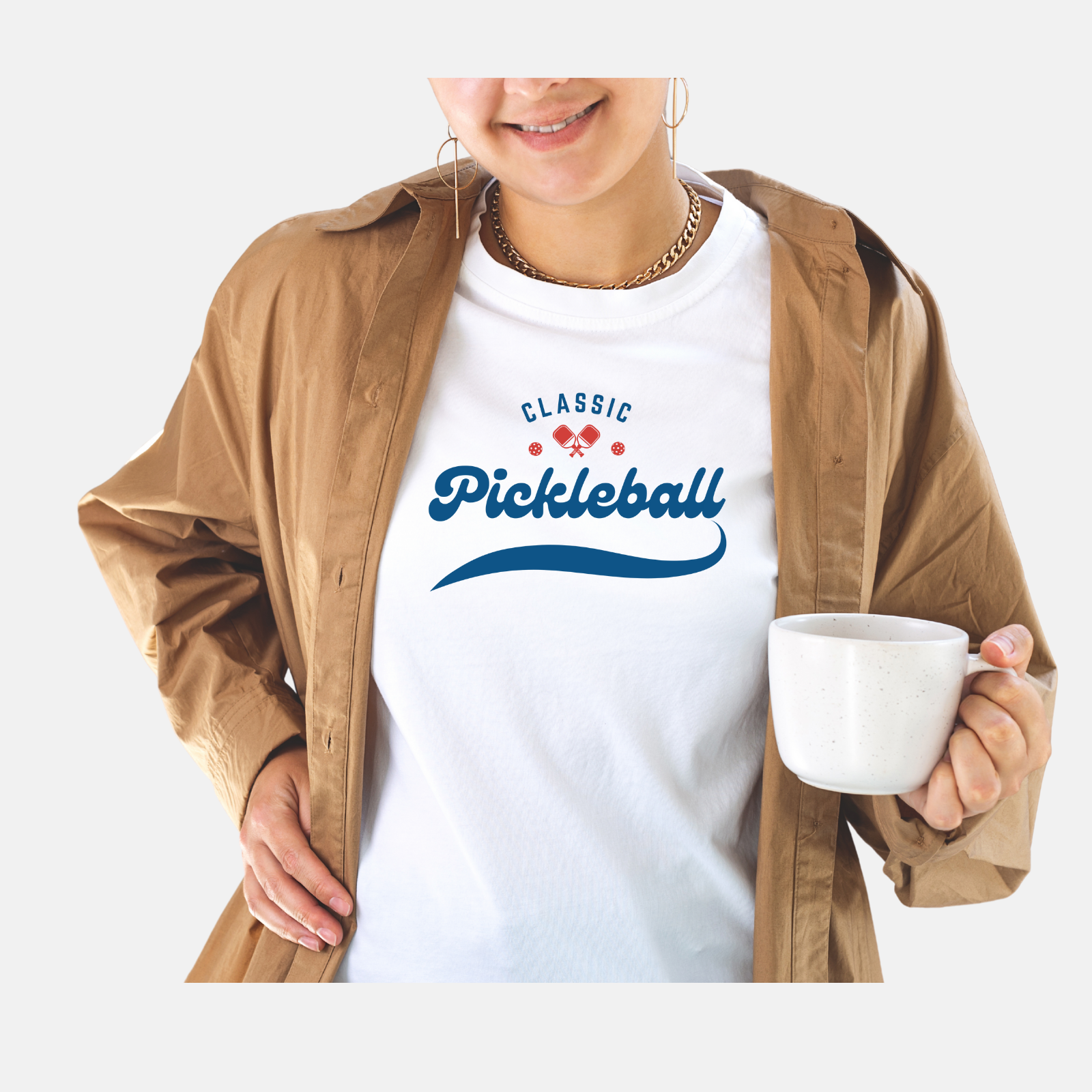 Unisex Classic Red And Blue Retro Pickleball T-Shirt | Relaxed Fit, Soft & Comfy Tee | Lightweight Activewear | Player Gift