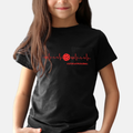 Kids' pickleball t-shirt with heartbeat and "Let's Play Pickleball" print, featuring colorful design by Printify.