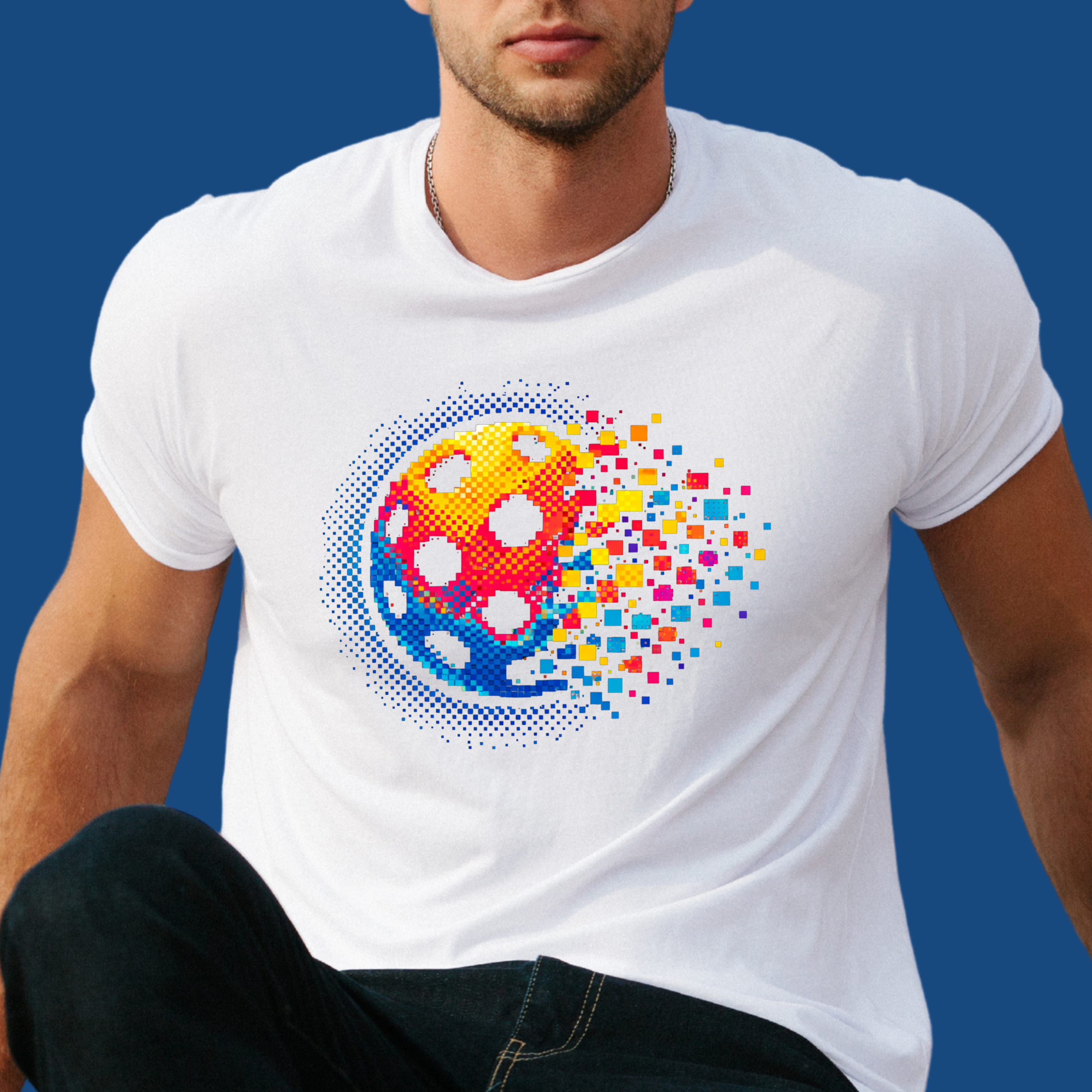 Pixelated Pickleball Tee — Retro Court Graphic T-Shirt-PeaMac Tees