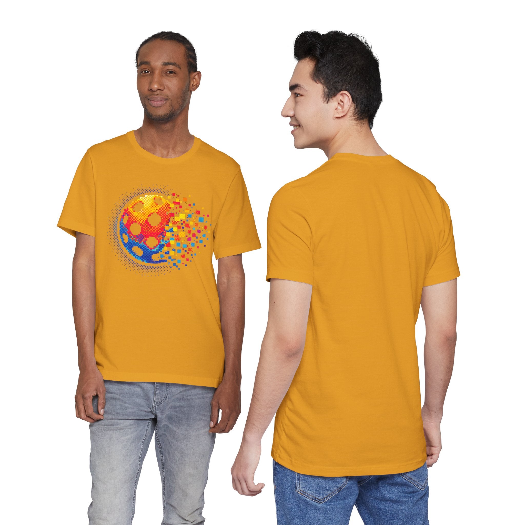 Matrix Burst Pickleball Tee, retro court graphic T-shirt from Printify, featuring vibrant pickleball-themed design on soft fabric.