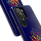 Matrix Burst Pickleball phone case for iPhone, Samsung, and Google Pixel featuring a colorful pickles design.
