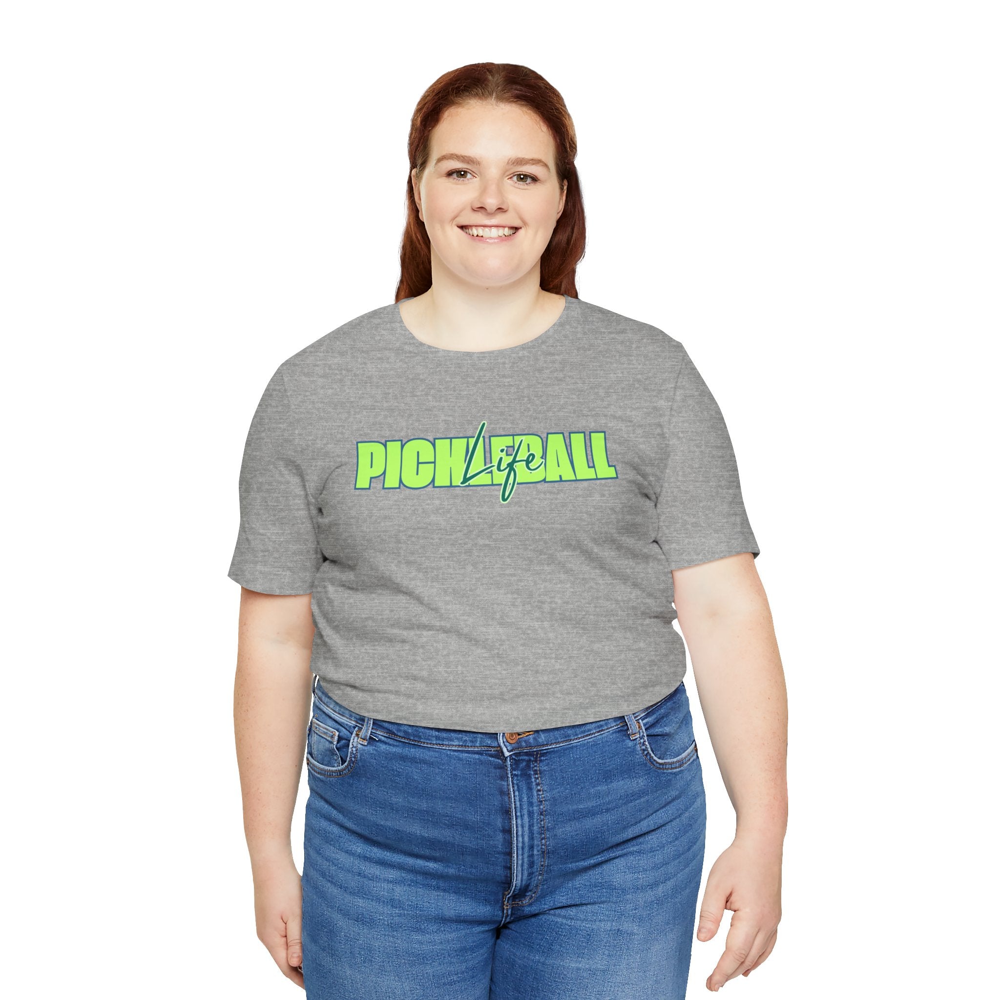Pickleball Life Unisex T-Shirt — Bold Green & Blue Graphic Tee-PeaMac Tees